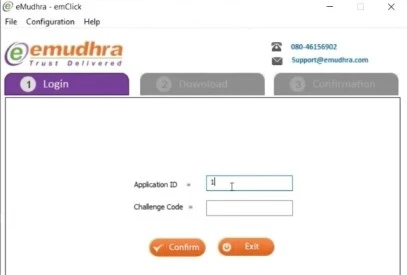 Application ID and Challenge Code form