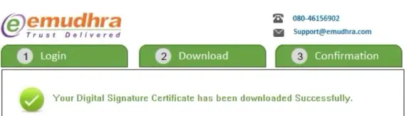Success confirmation message